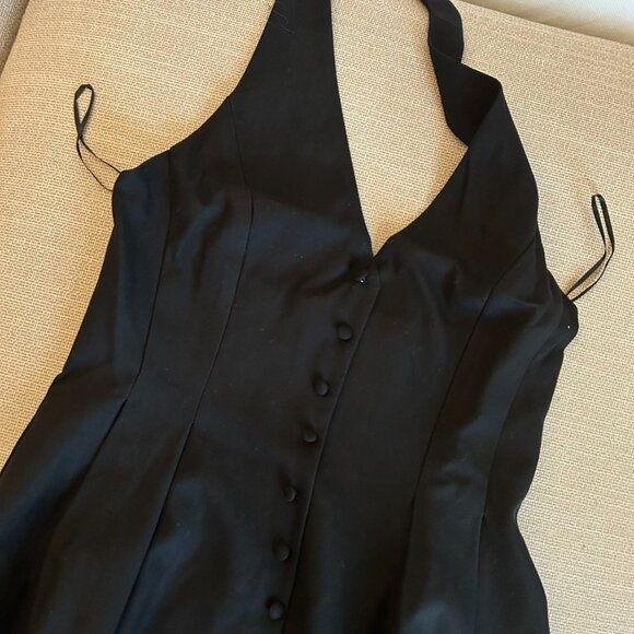 NEW Reformation Auli Halter Backless Top Sz4 Black Sleeveless - Picture 7 of 10